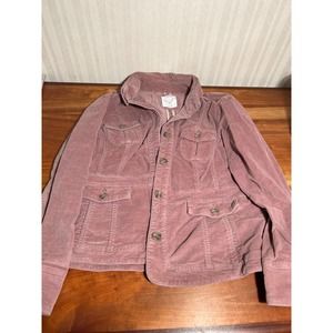 Sonoma Button Up Collared Jacket Pink Womens Size X-Large